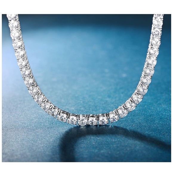 18K White Gold Plated Bracelet and Necklace Sets - Picture 6 of 7